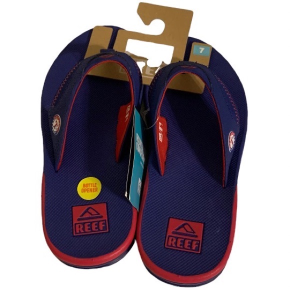 NWT Reef x MLB Texas Rangers Flip Flops With Bottle Opener Men’s Size Various - Picture 7 of 10